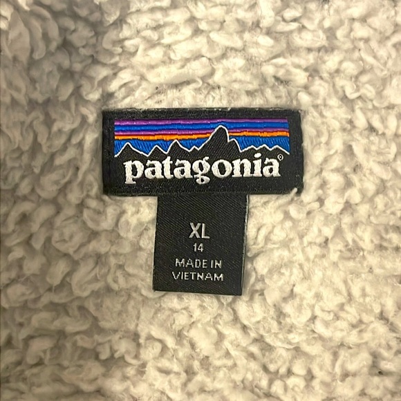 PATAGONIA GRAY Fleece Pullover 3/4 Zip Furry SIZE XL (14) - Picture 3 of 6